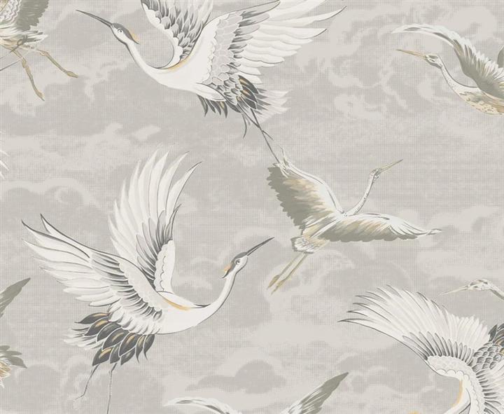 AS Creation Vinyl Behang Vlies Base 121805 Kranes Neutral (10 x 52 cm)