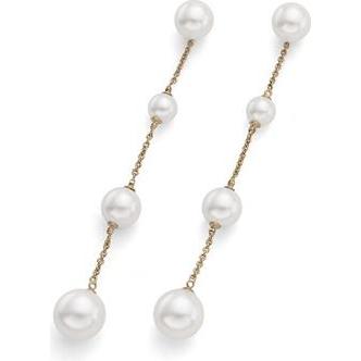 Oliver Weber Collection, Ohrringe, Oliver Weber - Oceanides 23080G long gold-plated pearl earrings