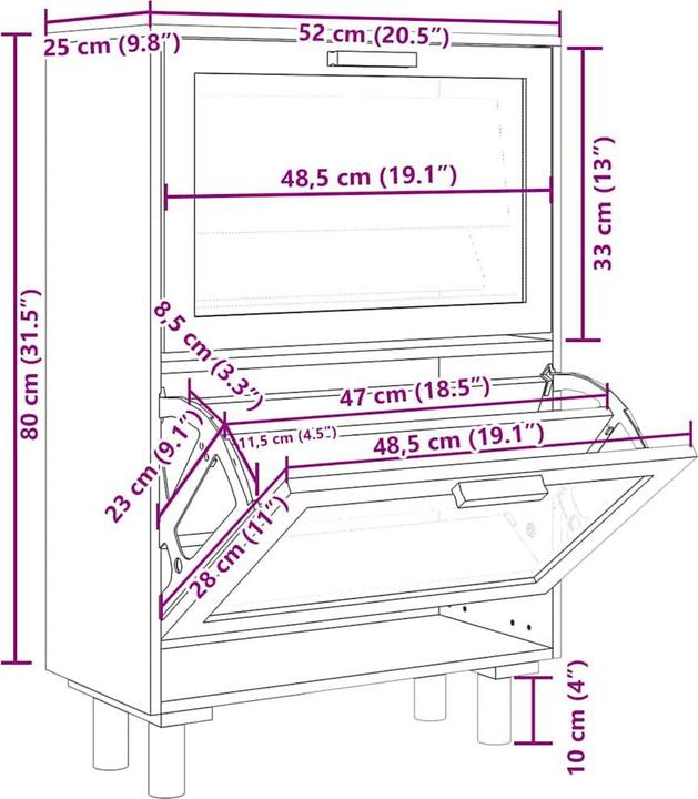 Actual product image vidaXL Melanie (52 x 25 x 80 cm)