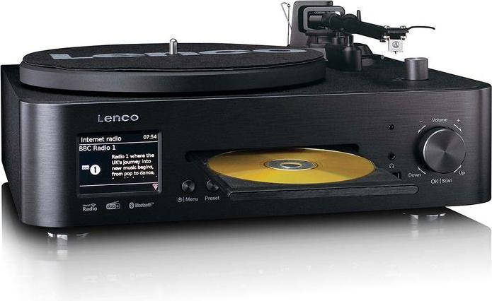 Actual product image Lenco MC-760BK schwarz (CD player, Record player, 2x 30 W)