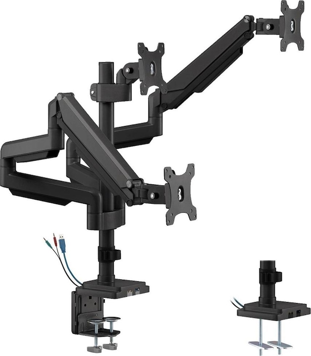 Produktbild Ergo Office Uchwyt biurkowy na 3 monitory 17" - 30" (ER-408B) (Tisch, 30")