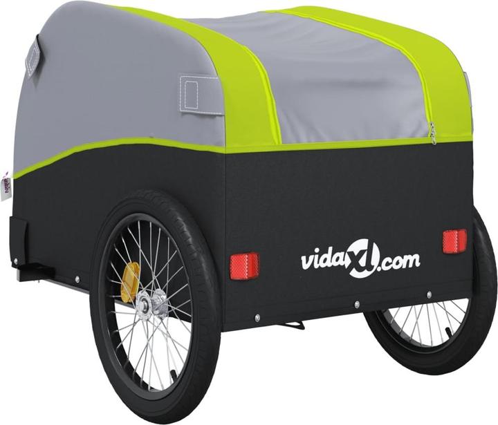 Produktbild VidaXL Fahrradanhänger Schwarz und Grün 45 kg Eisen,Farbe