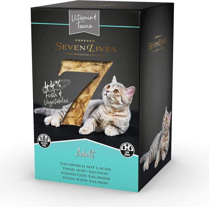 Actual product image Seven Lives Adult Tuna with Salmon, Vegetables/Taurine in Jelly (Adult, 1 pcs., 360 g)