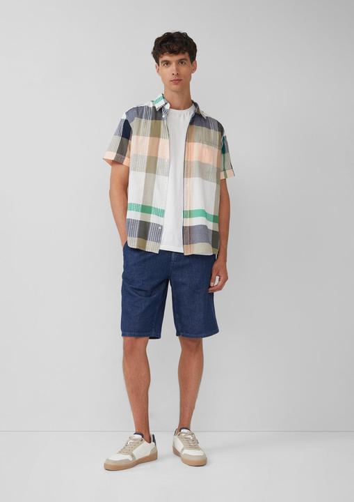 Immagine prodotto s.Oliver Hemd Regular Fit: Strukturiertes Kurzarmhemd mit Kentkragen (M)