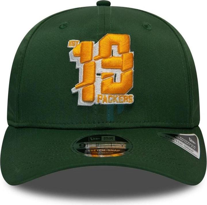 Actual product image New Era NFL - Green Bay Packers - Established Number 9Fifty Stretch Snapback Cap Green SM (54, 55, 56, 57)