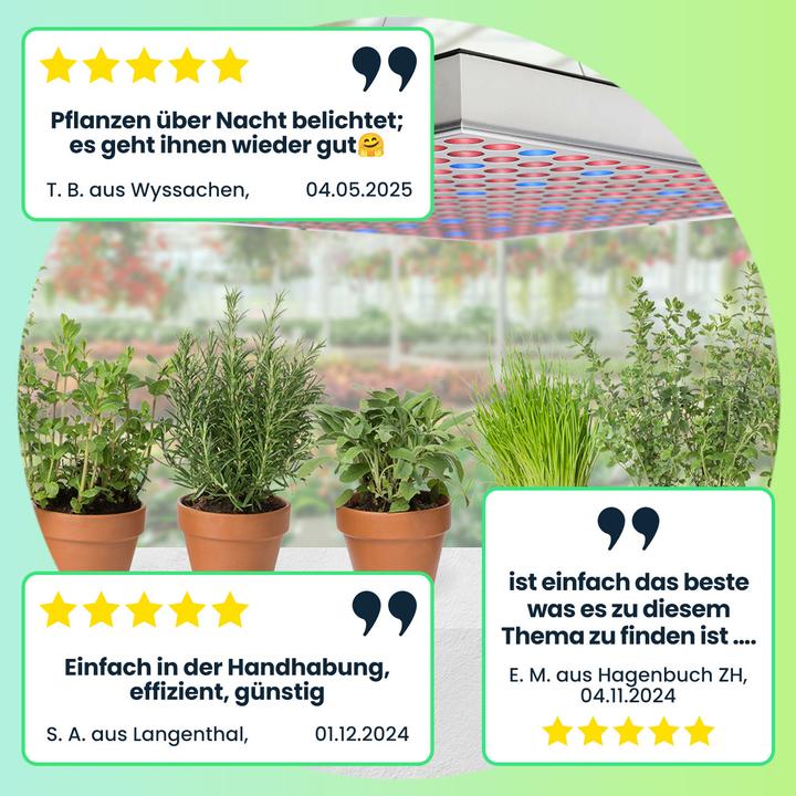 Produktbild Casativo 3er-Set Profi Pflanzen-Wachsumslampe, 225 LEDs, 250 Lm, 14 Watt (LED, 240 V)