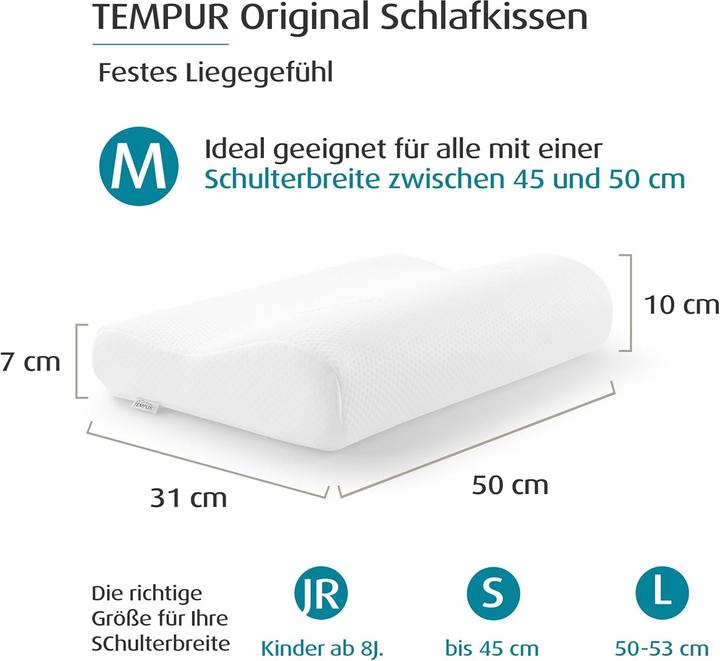 Actual product image Tempur Original (50 x 31 x 10/7 cm)