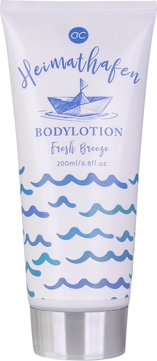 Actual product image Accentra Body lotion HEIMATHAFEN in tube, 200ml, fragrance: Fresh Breeze, colour: blue/white, pack of 6/24