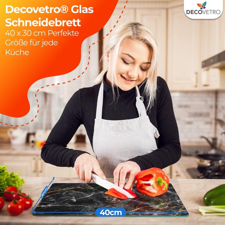 Produktbild Decovetro Schneidebrett Glas |40x30cm | Glasschneidebrett | Leicht zu reinigen