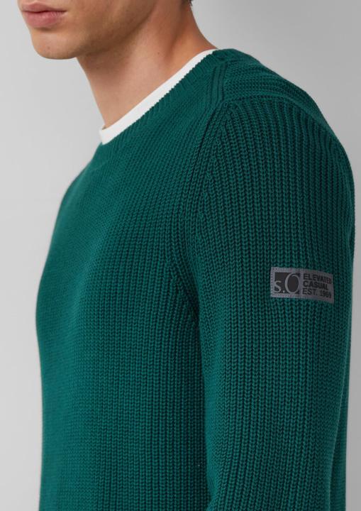 Image du produit s.Oliver Strickpullover Strukturierter Baumwoll-Pullover mit Label-Patch (3XL)
