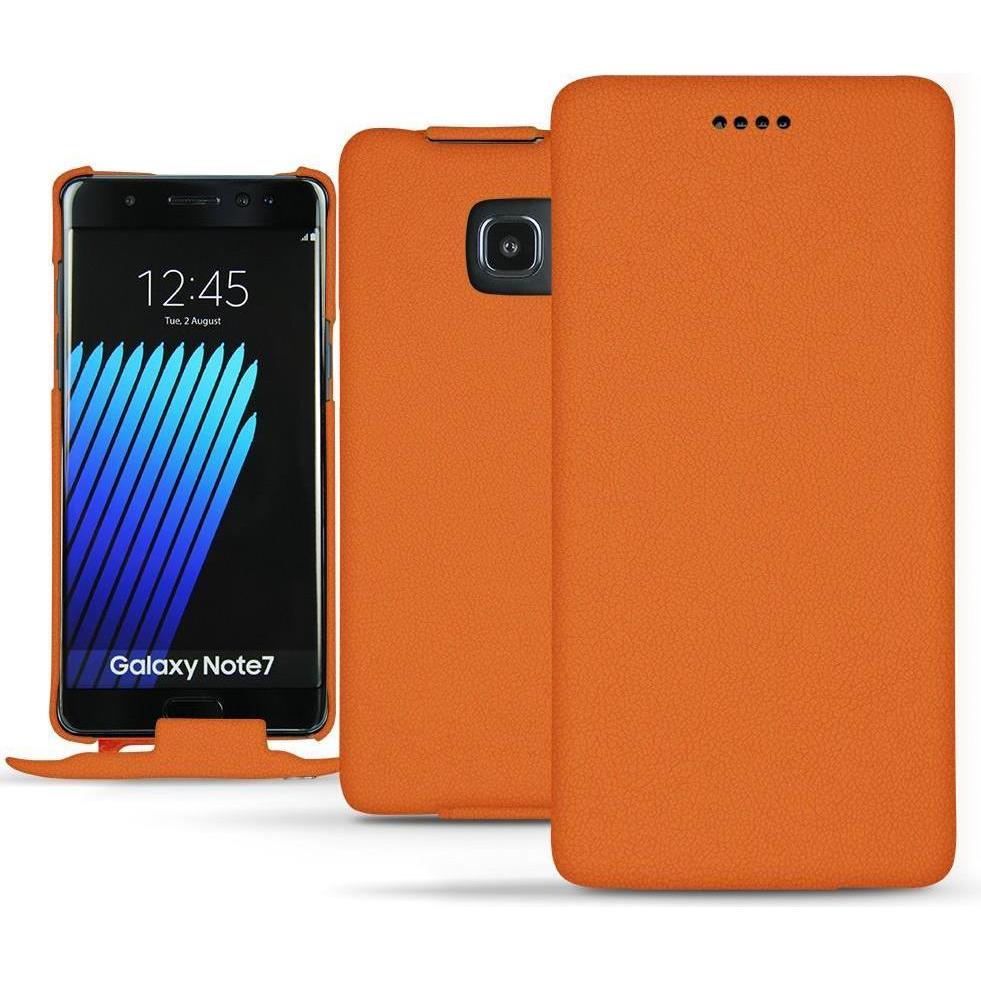 Noreve Lederschutzhülle vertikal (Samsung Galaxy Note 7), Smartphone Hülle, Orange