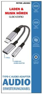 Produktbild Peter Jäckel Typ-C/ Typ-C/ 3.5mm Klinke Audio Adapter Erweiterungskabel (USB, iPhone 15)