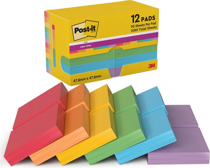 Immagine prodotto Post-it Super Sticky Playful (47,6 x 47,6 mm)
