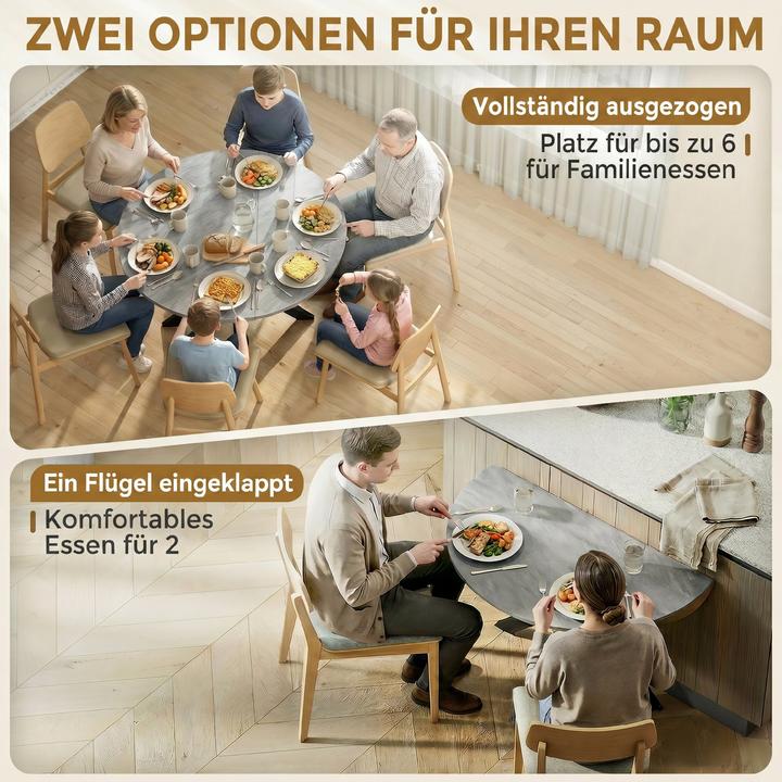 Produktbild Homcom Klappbarer Esstisch MDF, Stahl Grau