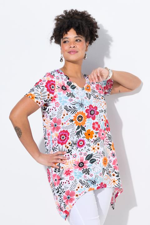 Image du produit Miamoda T-Shirt, Blumenmuster, Zipfelsaum (46)