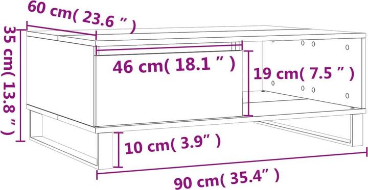 Image du produit vidaXL Couchtisch (90 x 60 x 35 cm)