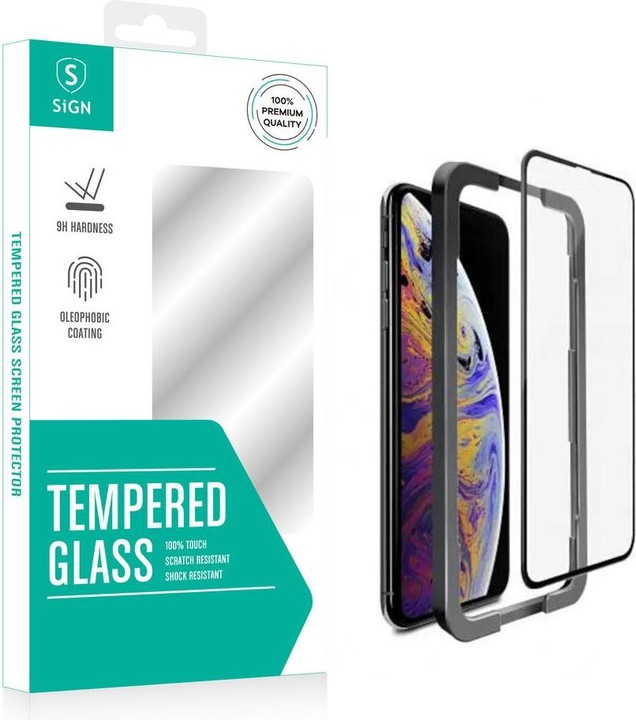 SIGN iPhone 13 Mini Full Coverage Screen Protector Tempered Glass + Applicator (Apple iPhone 13 mini)