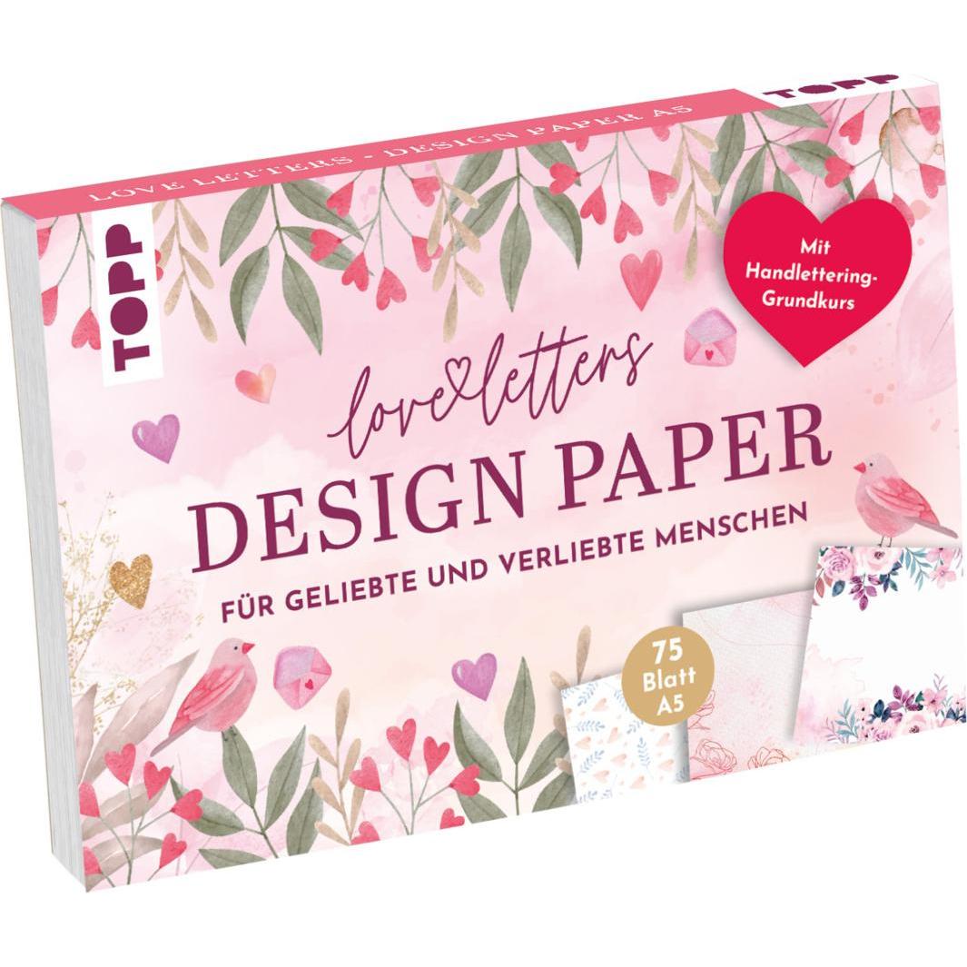 Frech, Bastelpapier, Blum:Design Paper Love Letters A5