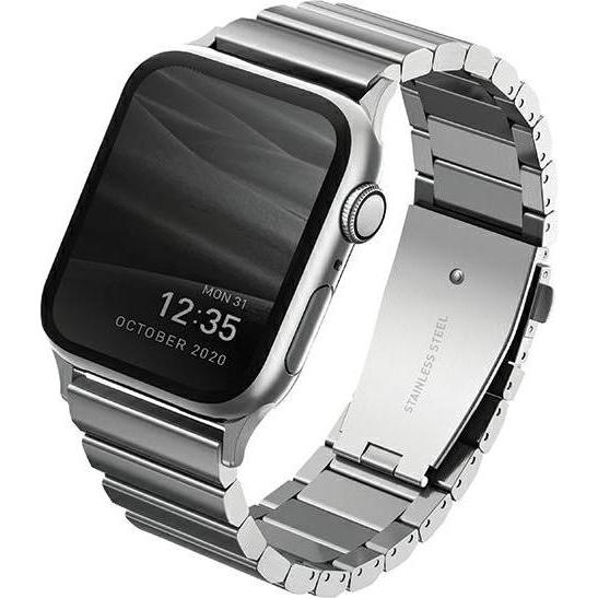 Uniq pasek Strova Apple Watch 42/44/45/ 49mm Series 1/2/3/4/5/6/7/8/SE/SE2/Ultra Stainless Steel sre (Edelstahl, 3, 4, 9...