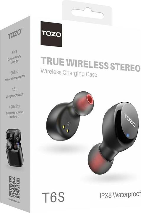 Productafbeelding Tozo Oordopjes TWS T6S Zwart (8 h, Draadloze)