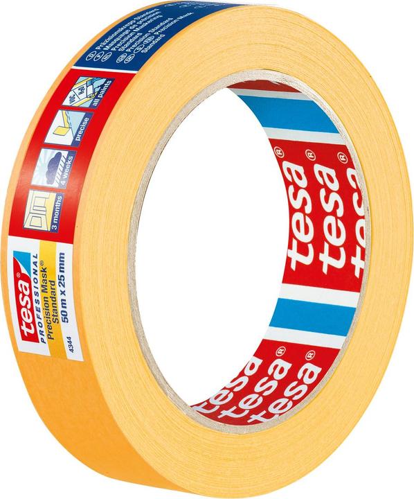 Produktbild tesa 4344 PRECISION STANDARD Malerkrepp für präzises Abdecken (25 mm)