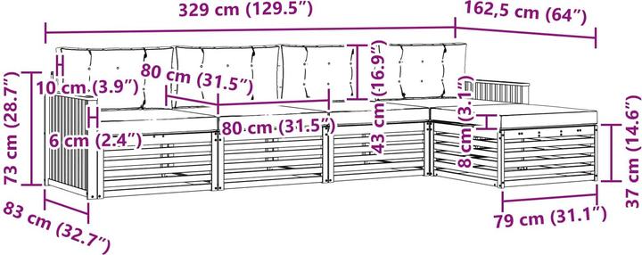 Produktbild vidaXL Outdoor-Sofa