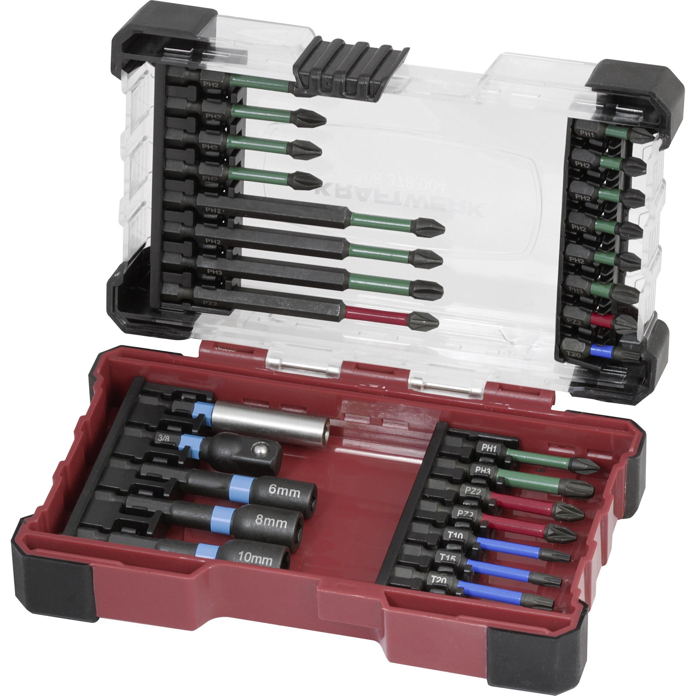 Thumbnail - Kraftwerk, Bits, Bit Box Profi Impact Control Satz (Innenvielzahn (für XZN): M5 - M6 - M8 - M10, Kreuzschlitz PH: PH1 - ...