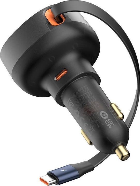 Actual product image Baseus Car Charger Enjoyment Pro with cable USB-C, 60W (Black)