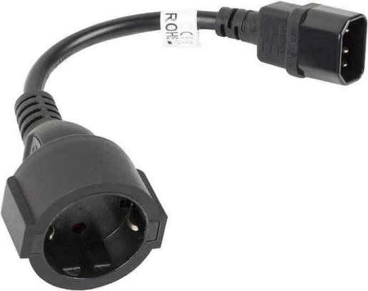 Actual product image Lanberg CA-C14E-10CC-0018-BK Power cable Black 0.18 m C14 coupler (0.18 m)
