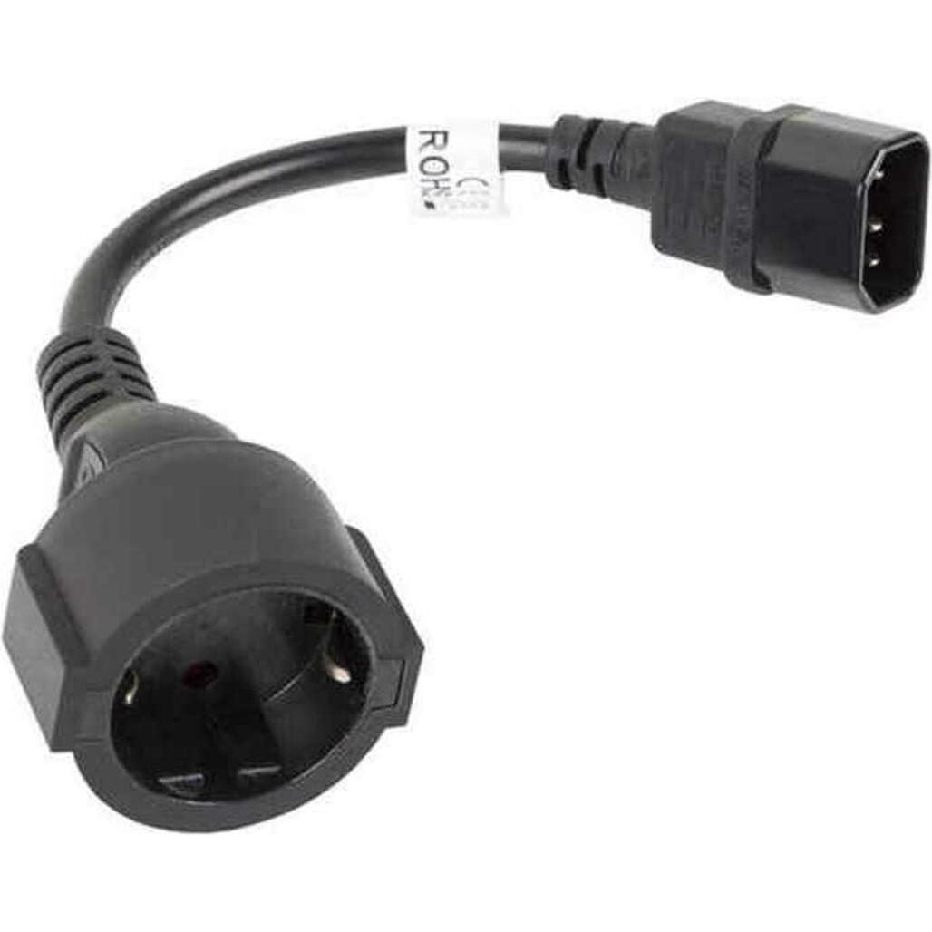 Lanberg CA-C14E-10CC-0018-BK Stromkabel Schwarz 0,18 m C14-Koppler (0.18 m), Stromkabel, Schwarz