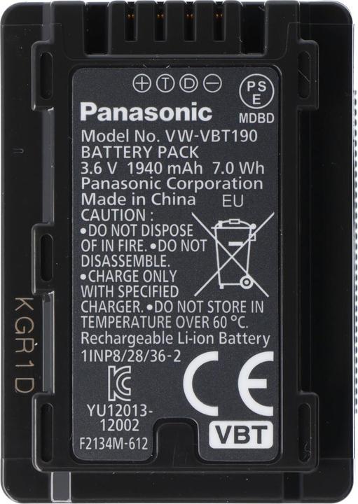 Immagine prodotto Panasonic Vw-Vbt190e-K (Accumulatore di carica elettrica)