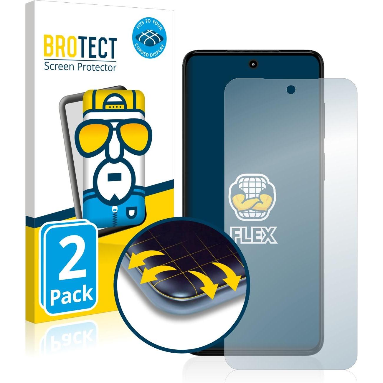 BROTECT Full-Cover Displayschutz (2 Stück, Motorola Moto G82 5G), Smartphone Schutzfolie, Transparent