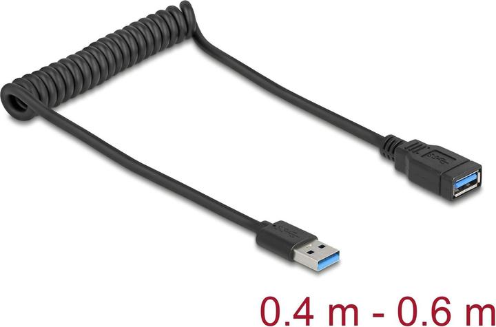 Immagine prodotto Delock USB 5 Gbps Spiralkabel Typ-A Stecker zu Typ-A Buchse (0.60 m, USB 3.0, USB 3.1, USB 3.2 Gen 1)