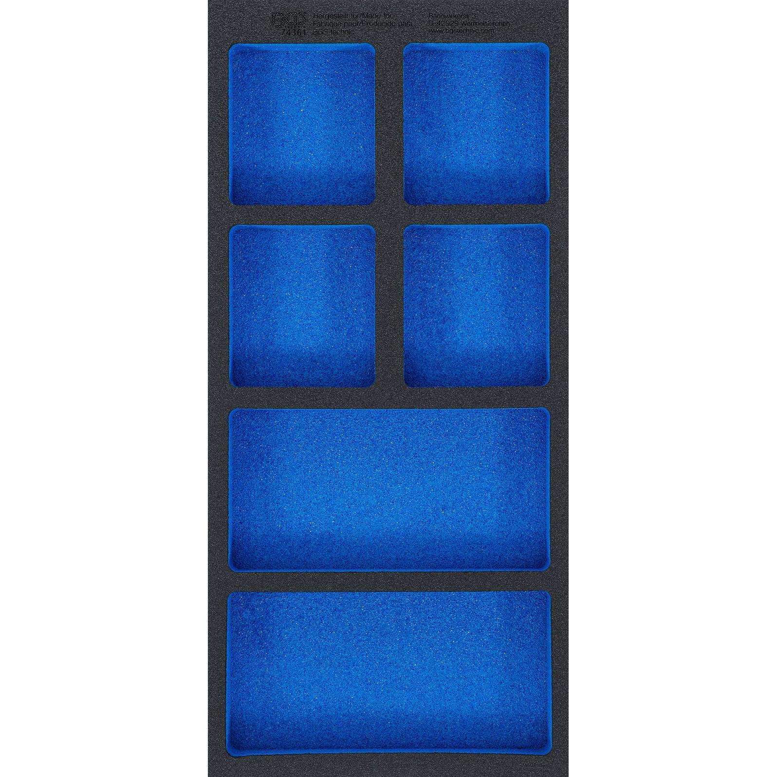 BGS, Zubehör Werkzeugaufbewahrung, Werkstattwageneinlage 1/3, leer: 6 Ablagefächer 408 x 189 x 32 mm