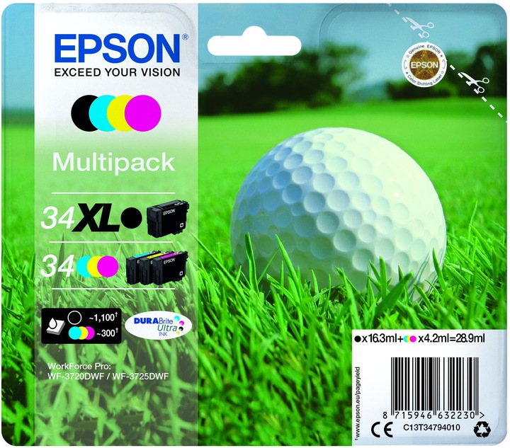 Produktbild Epson 34XL DuraBrite Ultra Multipack (M, BK, C, Y)
