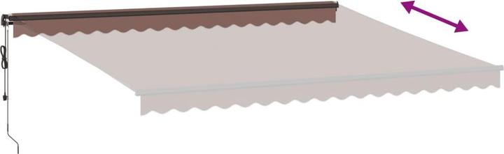 Actual product image VidaXL Markise Gelenkarmmarkise Sonnenmarkise Automatisch LED Braun 450x350cm (4.50 m)