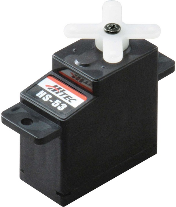 Immagine prodotto Hitec hs-53 (6v/2kg/0.11s) servo analogico super economico feather uni