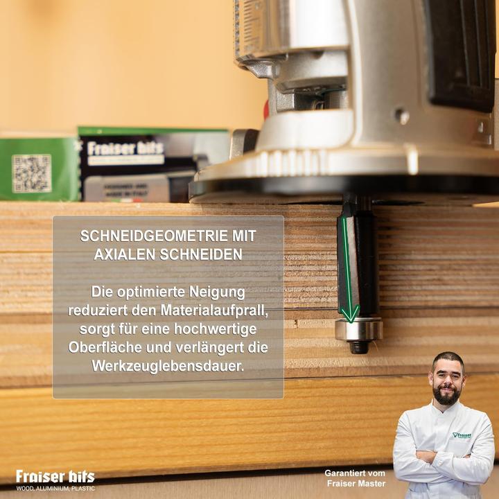 Actual product image Fraiser Bündigfräser mit Kugellager für Oberfräse