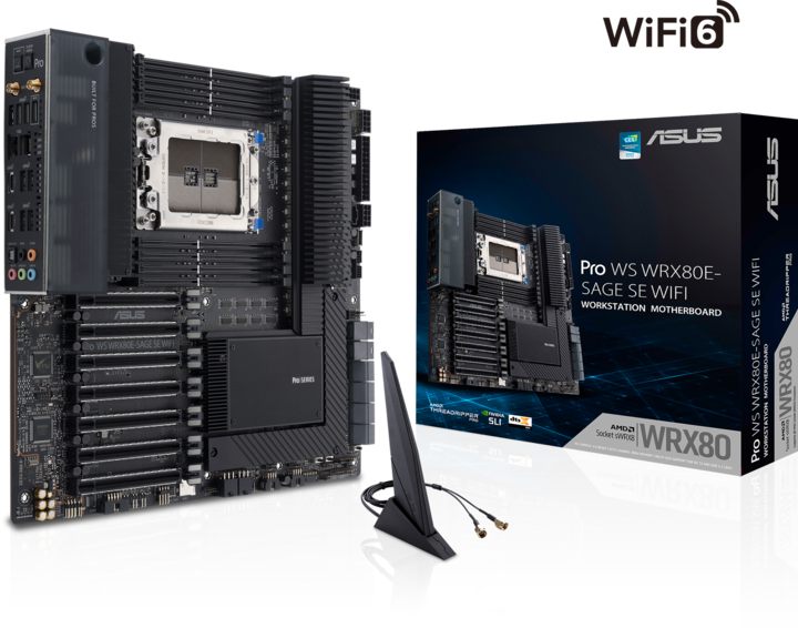 Produktbild ASUS Pro Ws Wrx80e-Sage Se Wifi Ii (sWRX8, AMD WRX80, E-ATX)