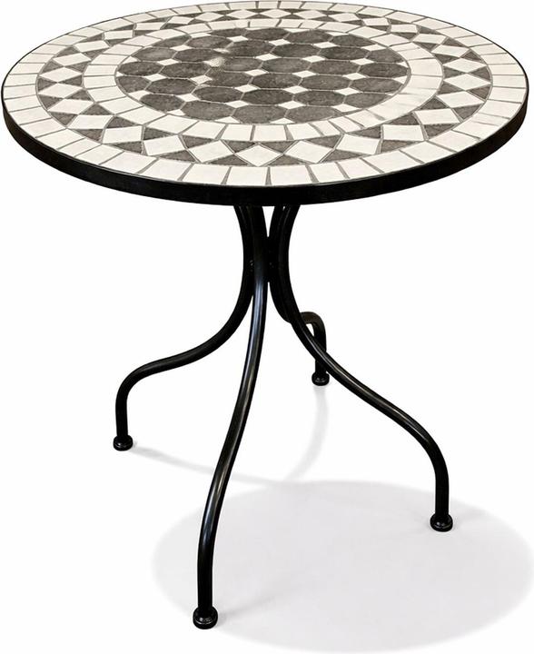 Produktbild Mojawo Mosaik Tisch Balkontisch Gartentisch rund Ø60xH70 cm Anthrazit /Grau