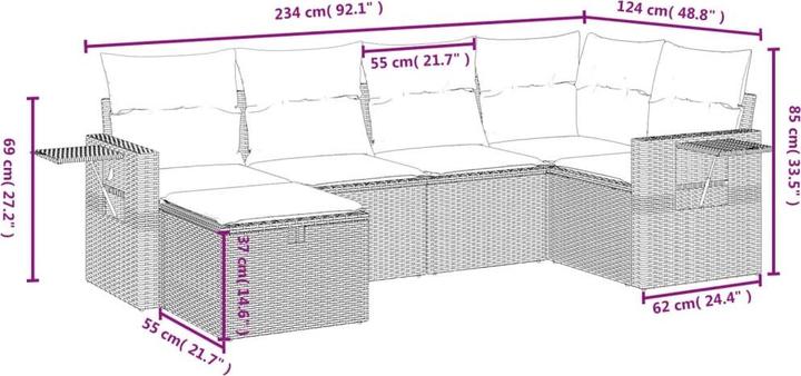 Actual product image VidaXL 10-piece garden lounge set with cushions