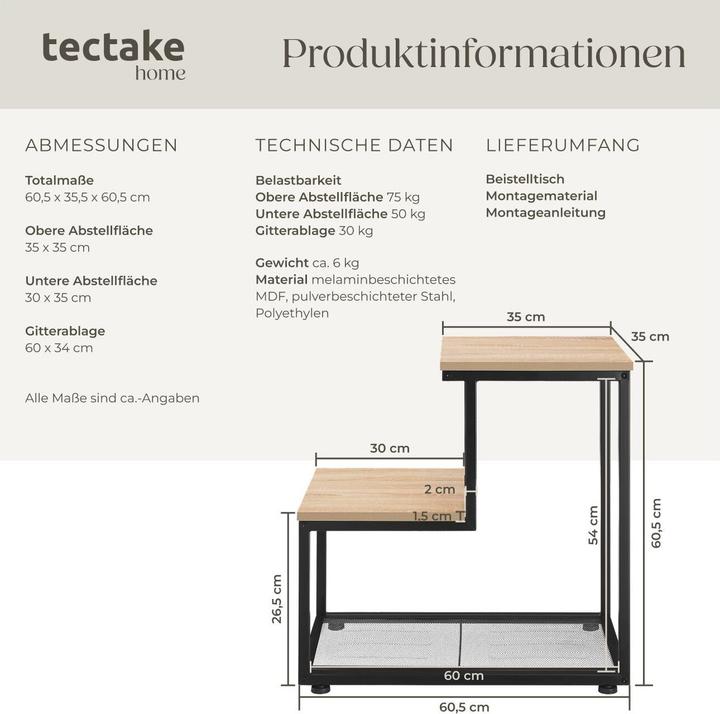 Image du produit tectake Table d’appoint Halifax