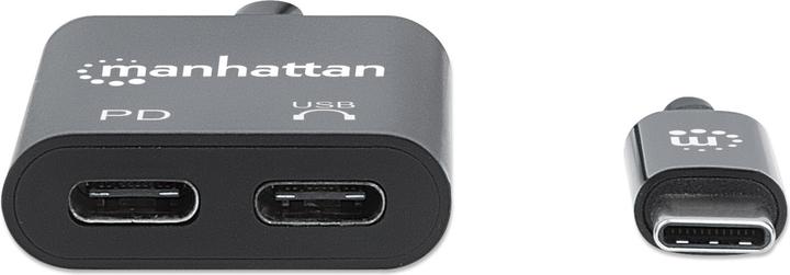 Image du produit Manhattan Prise USB-C vers le port audio USB-C et le port PD USB-C Power Delivery (0.11 m, USB 2.0)