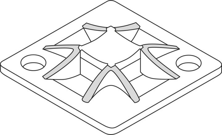 Produktbild HellermannTyton Montagesockel Q-Mount klebend 40x40mm (Klettkabelbinder, 40 mm, 50 Stk.)