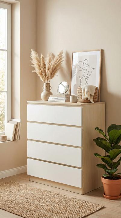 Image du produit Möbilia Commode haute brillancex94 blanc (80 x 39.50 x 93.50 cm)