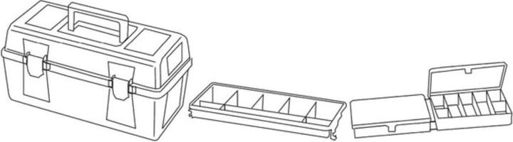 Image du produit Velleman - Coffre à Outils - 356 x 184 x 163 mm - avec Plateau et Boîte de Rangement (1 pièces)