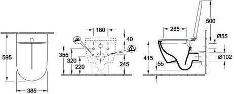 Produktbild Villeroy & Boch Dusch-WC Komplettanlage ViClean-l100 wei mit Beschichtung V0E100R1