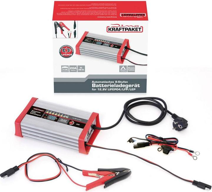 Dino KRAFTPAKET LifePo4 20A 136342 Chargeur de voiture 12V (12V, 20 A)