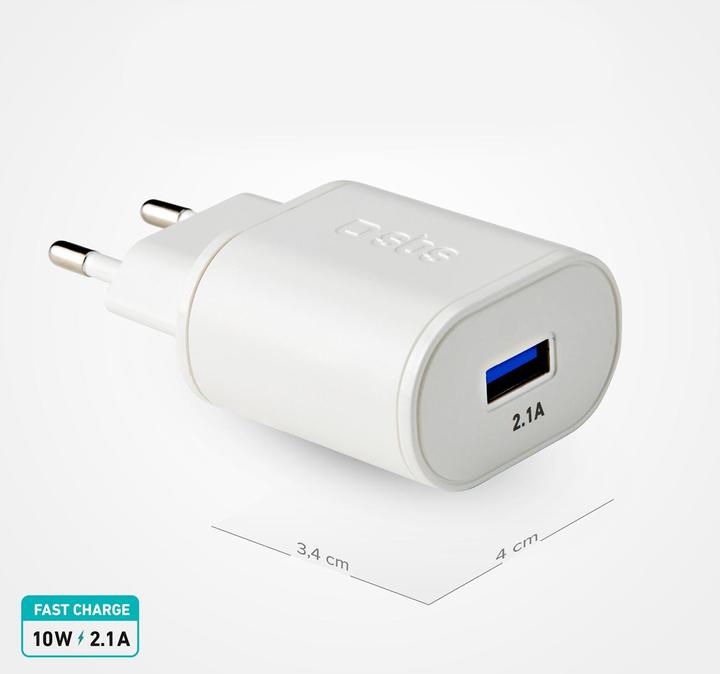 Produktbild SBS TETR1USB2AWFAST Ladegerät für Mobilgeräte Indoor Weiss (10 W)
