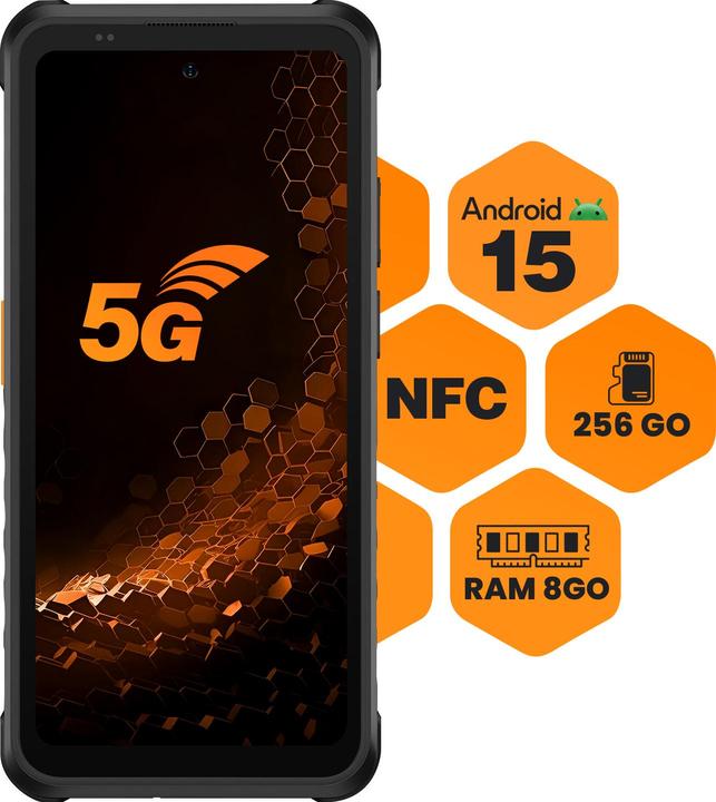 Myphone MOVIL SMARTPHONE HAMMER IRON 6 5G 8/256GB BLACK (256 GB, Black, 6.56", Dual SIM, 5G)